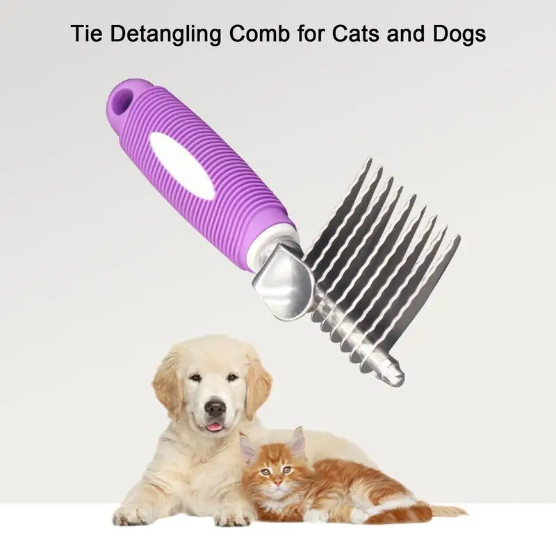 Cepillo Deshedding para perros, peine de Metal para el cuidado de mascotas, herramienta para el pelo de mascotas - imagen 4