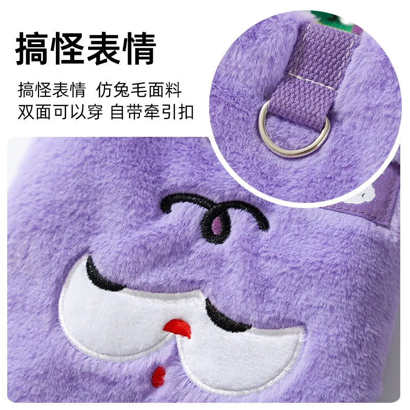 Abrigo bordado de felpa para mascotas, chaleco cálido para gatos, abrigo de terciopelo, ropa de dos caras con bufanda, ropa para cachorros, otoño e invierno - imagen 3