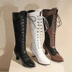 Botas victorianas de tacón para perros pequeños – Estilo punk con cordones