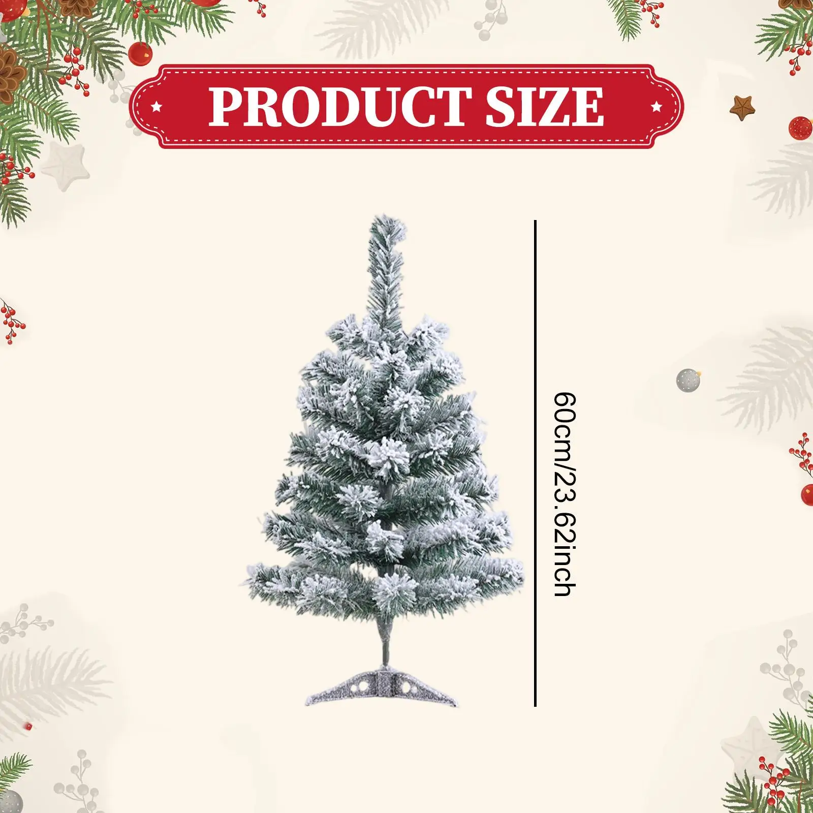 Árbol de Navidad flocado de nieve, rama densa, decoración navideña, decoración navideña con soporte para Festival, restaurante, interior, Hotel, Bar - imagen 5