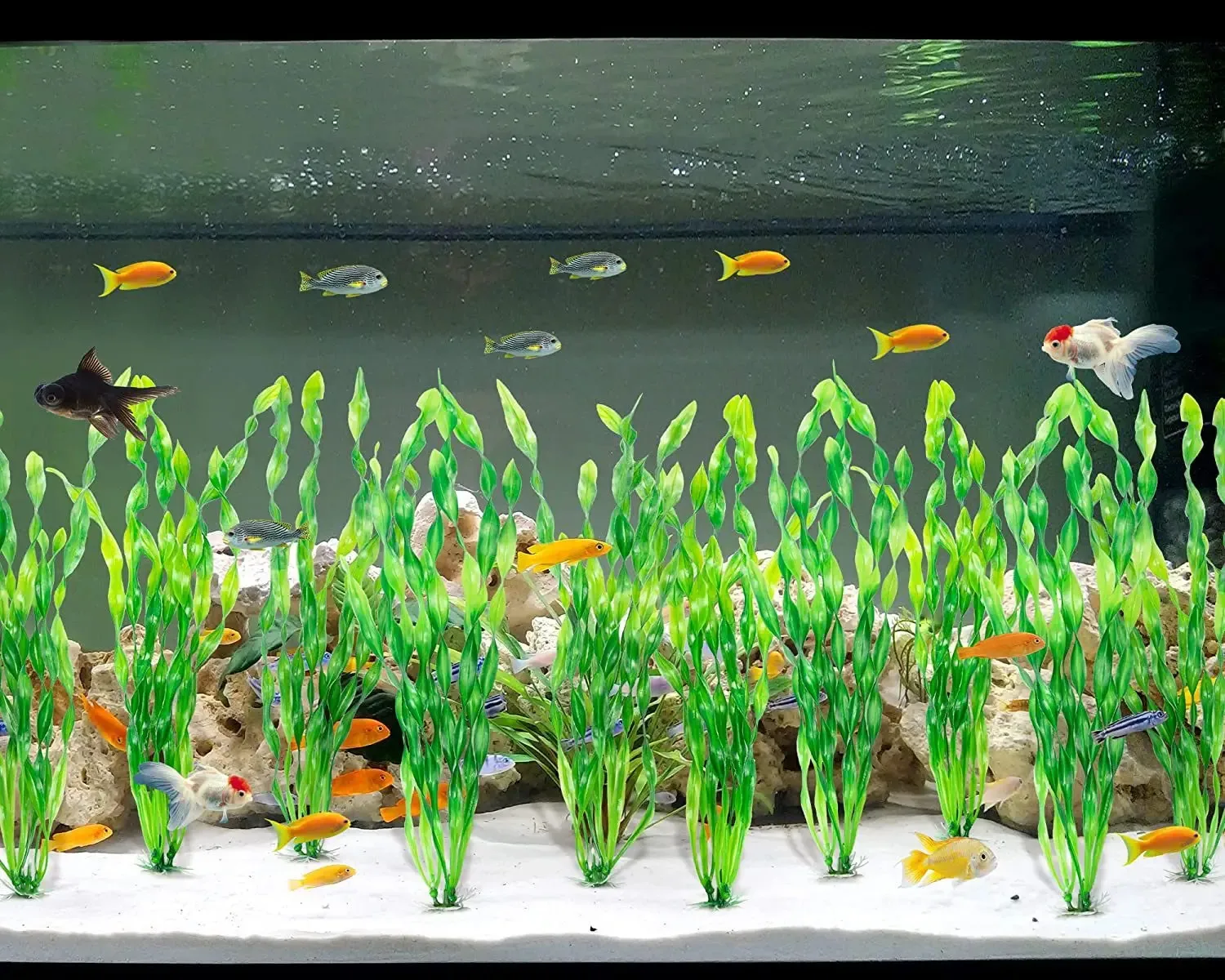 Plantas de acuario plástico – Decoración artificial para peceras - imagen 4