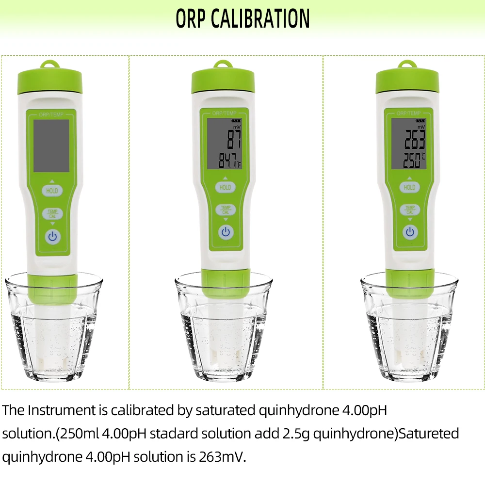 Medidor ORP-100 ORP Digital portátil 2 en 1, probador de temperatura ORP, probador Redox, Detector de calidad del agua, pluma de prueba ORP para beber agua y piscina - imagen 4