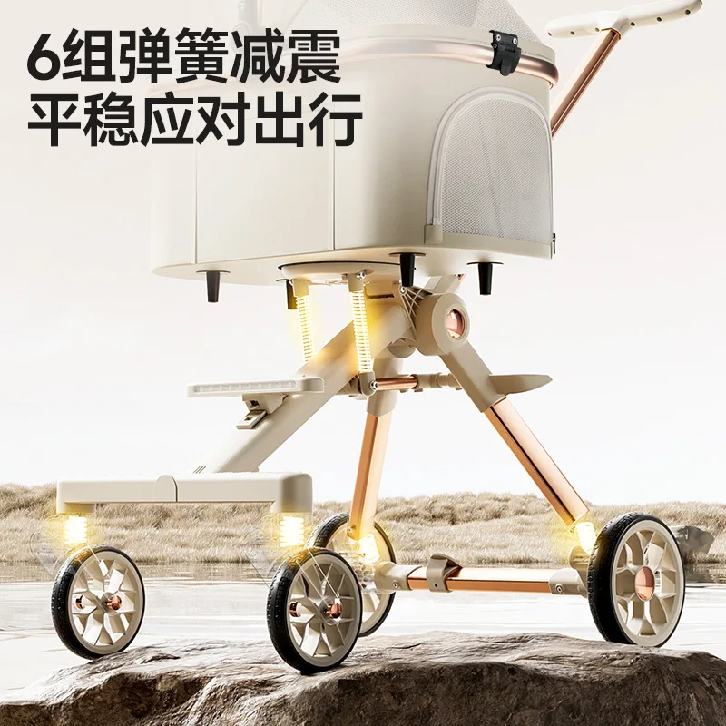 Carrito para perros y gatos pequeños y medianos - plegable