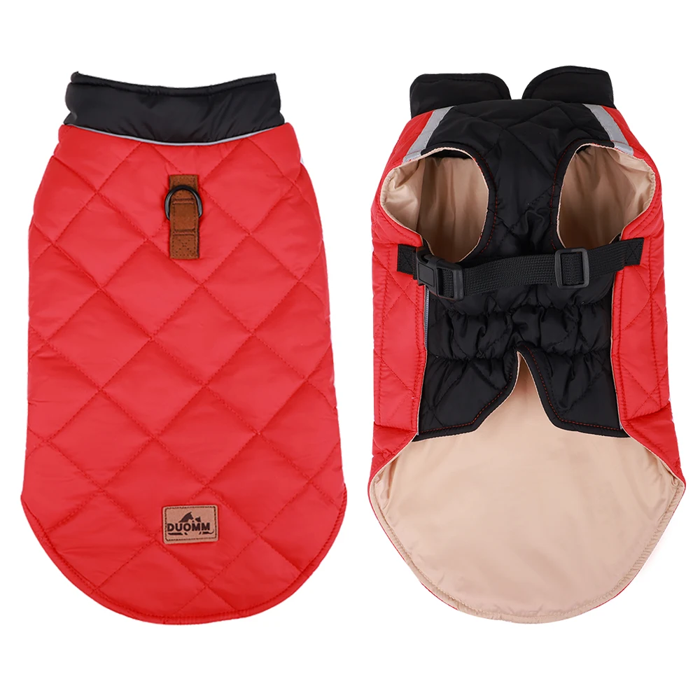 Ropa de invierno para mascotas, chaqueta de plumón para perros de colores dobles a la moda para perros pequeños, medianos y grandes, abrigo reflectante impermeable para mascotas - imagen 3