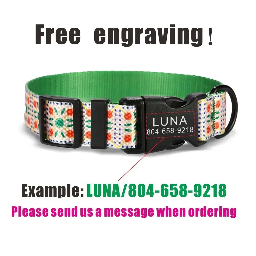 Collar de perro personalizado con grabado gratuito, correa para mascotas a juego, hebilla de contactos personalizados, Collar para mascota gato - imagen 4