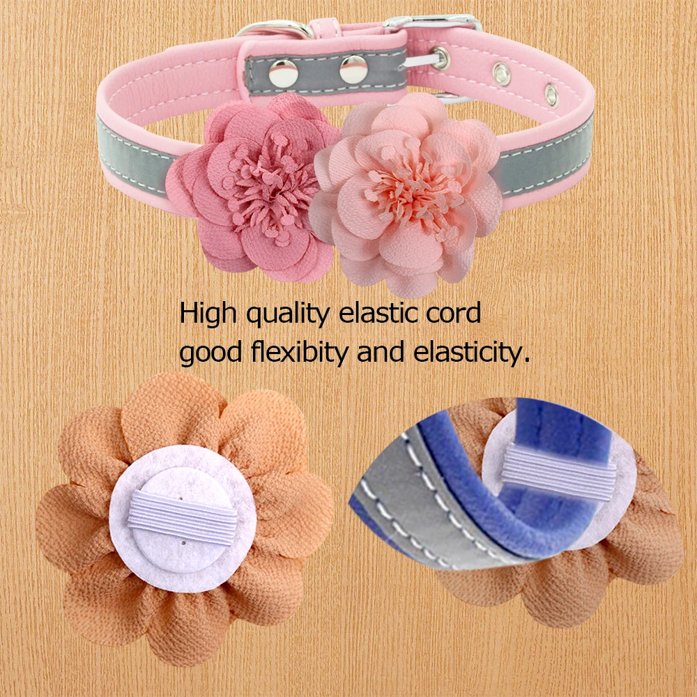 Lazos florales para collares de perro con flor grande deslizable - imagen 2