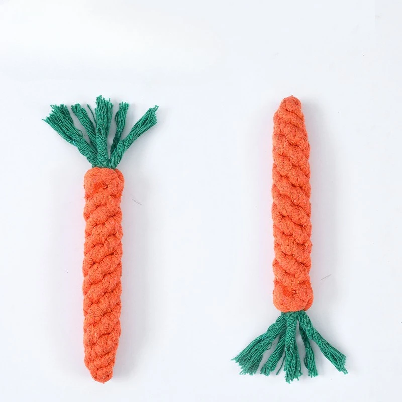 Juguete de cuerda algodón forma zanahoria para gato y perro - imagen 4
