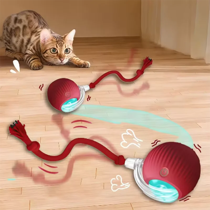 Los juguetes para gatos son bolas para gatos que provocan automáticamente y palillos para gatos autoexcitantes y juguetes para mascotas resistentes al desgaste y a morderse