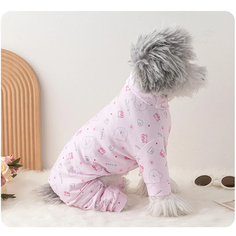Pijama suave para perros y gatos, mono con diseño de osos, ropa de dormir para cachorros, camisón, ropa de algodón puro para mascotas - imagen 3
