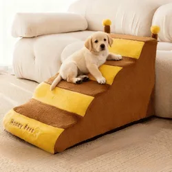 Linda rampa y escalera para perros para cama, escalera para gatos de 3/4 escalones para sofá, silla, rampa para perros para cama alta y ventana, escalera antideslizante duradera para interiores