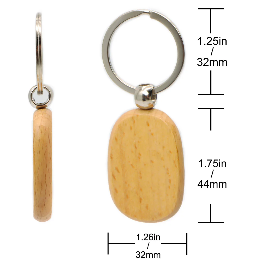 20 Uds. Etiqueta de perro de madera en blanco, placa de identificación personalizada, llaveros de madera con láser, grabado en madera, etiqueta de identificación de madera en blanco - imagen 2