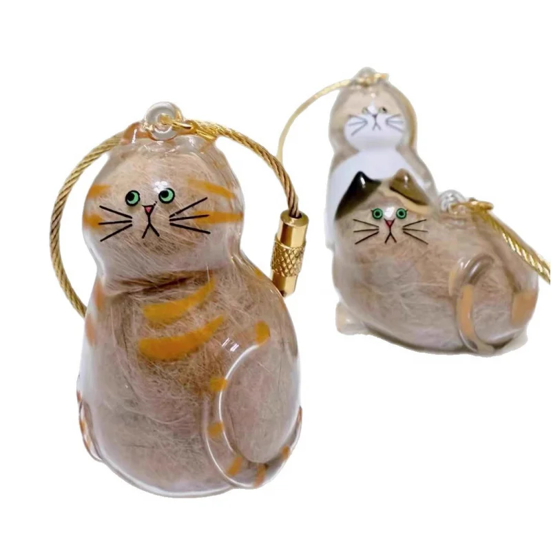 Caja de almacenamiento de pelo de mascota, contenedor de recuerdo de pelo de gato transparente para decoración DIY, caja de regalo conmemorativa, botella conmemorativa de recuerdo - imagen 4