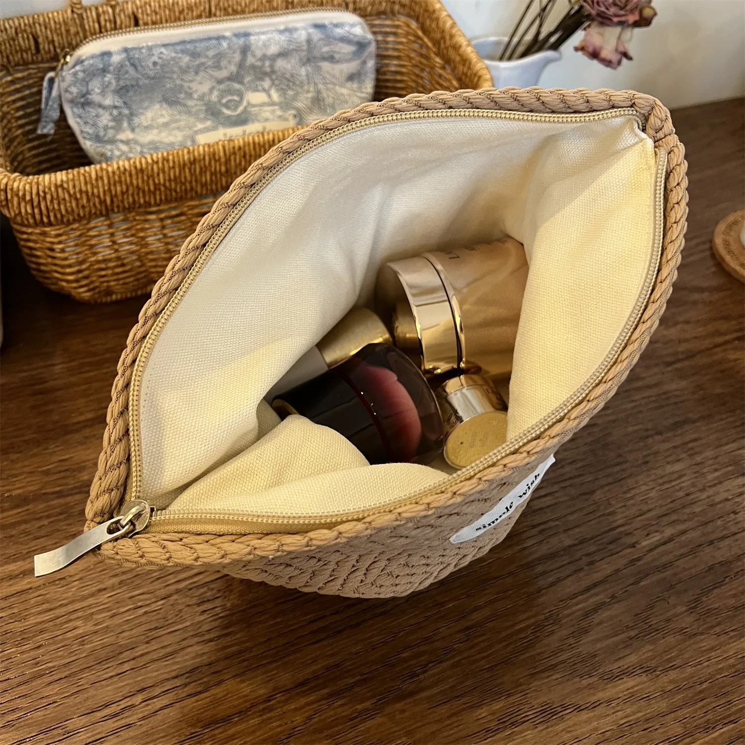 Bolsa artesanal de ganchillo algodón con cremallera para gatos y perros - imagen 3