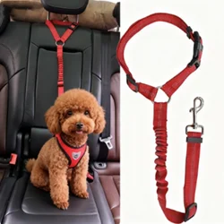 Cinturón de seguridad reflectante 2 en 1 para perros en coche