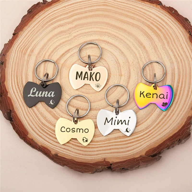 Colgante de doble cara con nombre personalizado para perro, accesorios para Collar de Mascota, placa de identificación para gato y cachorro con icono divertido antipérdida - imagen 4