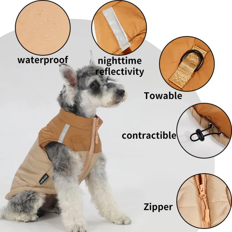 Chaqueta para perros grandes, abrigo impermeable a la moda para perros, ropa reflectante de invierno para perros, ropa cálida para mascotas Golden Retriever Labrador - imagen 5