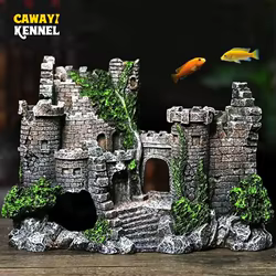 Adorno creativo castillo para pecera rocalla resina color aleatorio