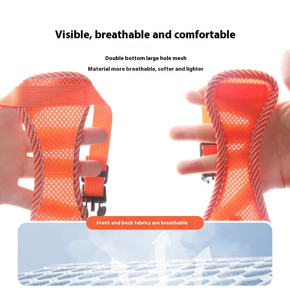 Nuevo chaleco reflectante transpirable con arnés para perros, fácil de usar, cómodo arnés ajustable para mascotas para perros pequeños y medianos - imagen 2