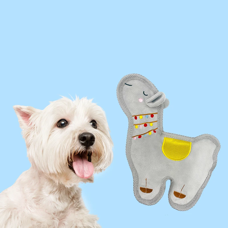 Juguetes para perros, alpaca de dibujos animados de peluche, compañero cálido de invierno para todo tipo de perros, grandes, medianos y pequeños
