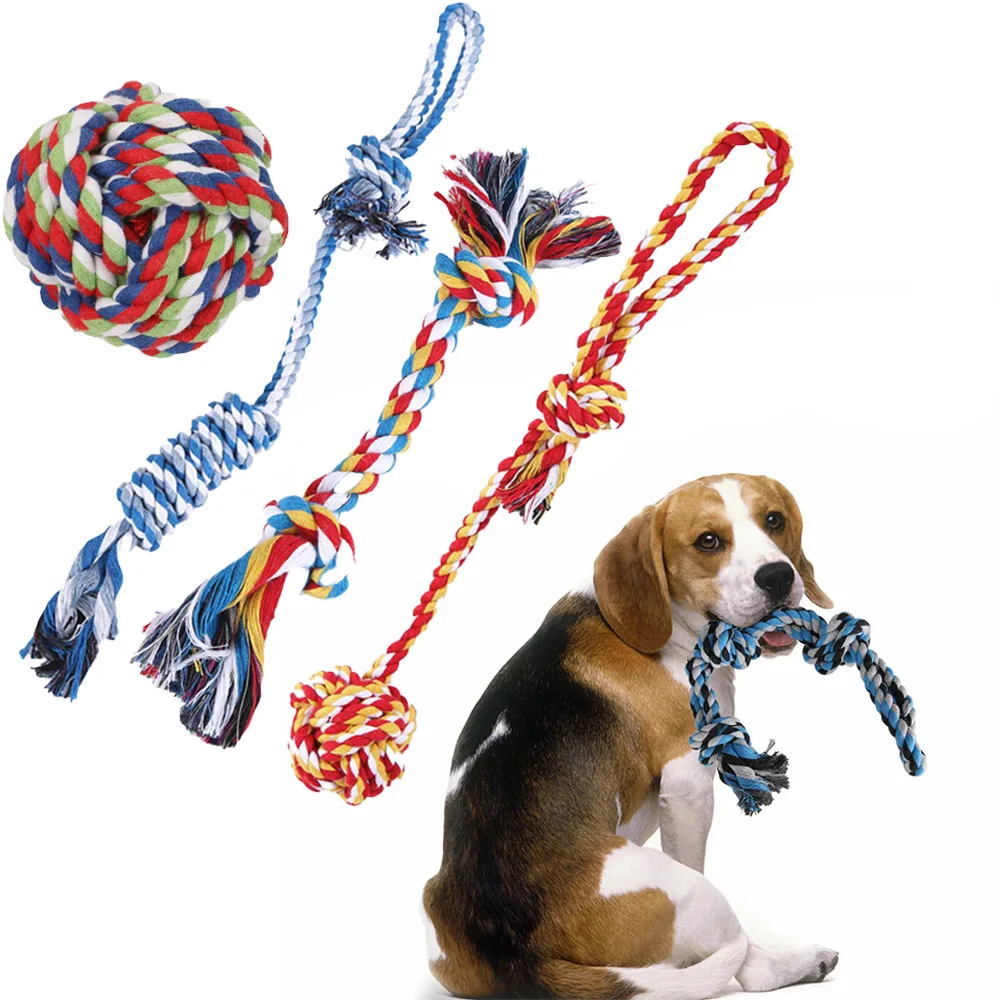 Juego de juguetes para masticar con cuerda para perros, juguetes duraderos de cuerda de algodón para remolcinar, masticar y jugar interactivo, Ideal para cachorros y perros pequeños - imagen 5