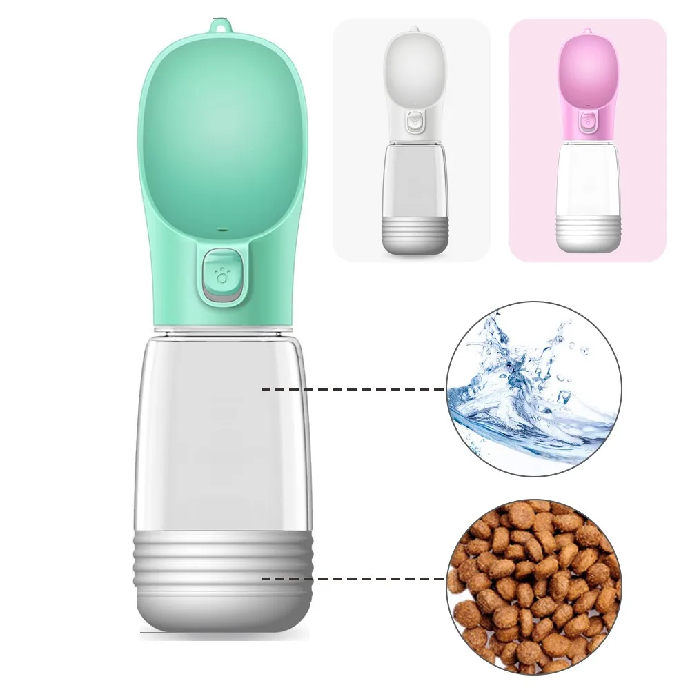 Botella de agua portátil para perros, contenedor de agua y comida para perros, cuenco alimentador para mascotas, cuencos para beber de viaje al aire libre, dispensador de agua - imagen 2