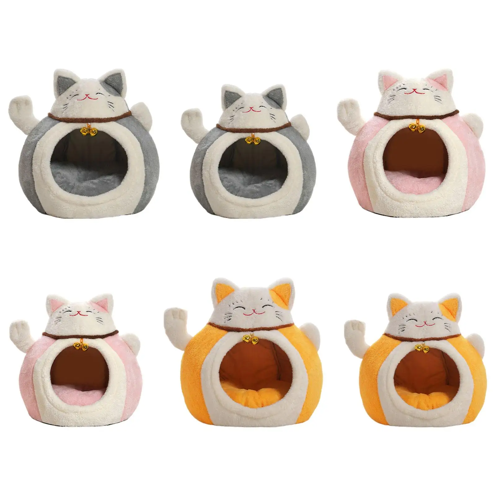 Lucky Cat Pet House Pet Bed Gifts Soft Accessory Warm PP Cottons Anti Slip Bottom Convenient Versatile with Shelter