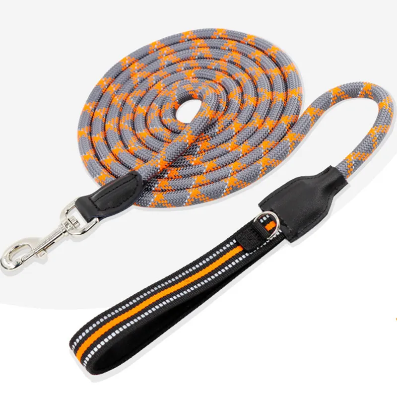 Correa para perro de 3m y 5m de largo, correa para caminar para perros, correas reflectantes para perros, cuerda grande de nailon para correr, trotar, mango suave, cadena para mascotas - imagen 2