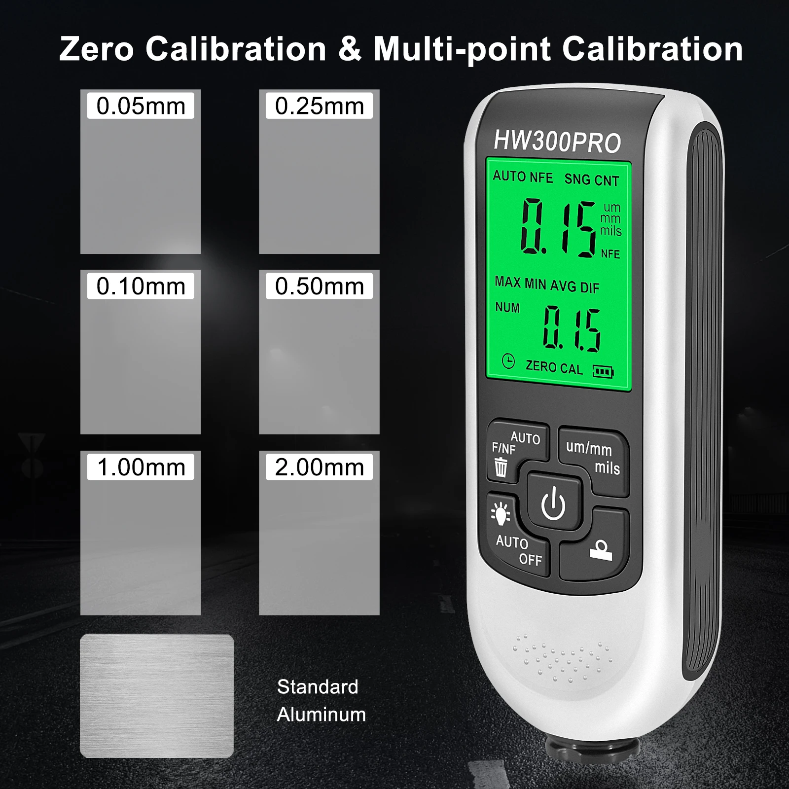 0-2000um Film Thickness Meter Portable Coating Thickness Gauge Digital Car Paint Thickness Tester MFE/NFE Manual Paint Tools - imagen 2