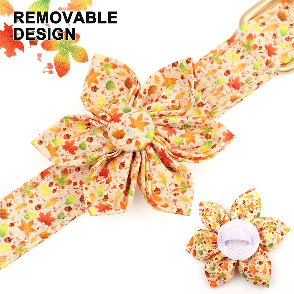 Collar de perro personalizado, collares de nailon impresos para perros, collares para cachorros con accesorios de flores, collar personalizado para perros pequeños y grandes, Pug - imagen 4