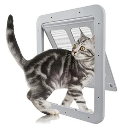 Puerta para gatos con solapa, malla segura y cierre magnético