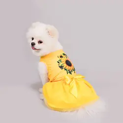 Vestido girasol para perros - falda de princesa con flores amarillas