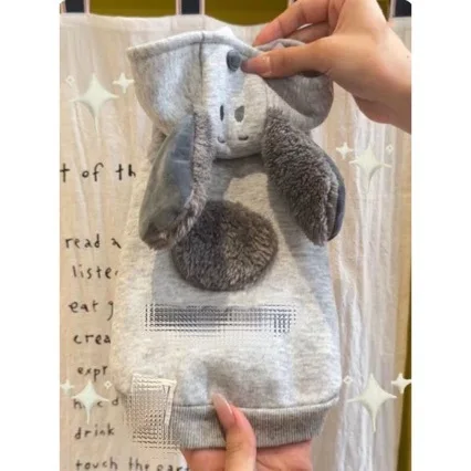 Sudadera con capucha para mascotas, bonito abrigo con orejas para perros pequeños, Sudadera con capucha de otoño e invierno, abrigo para mascotas Schnauzer Panda para perros pequeños - imagen 2