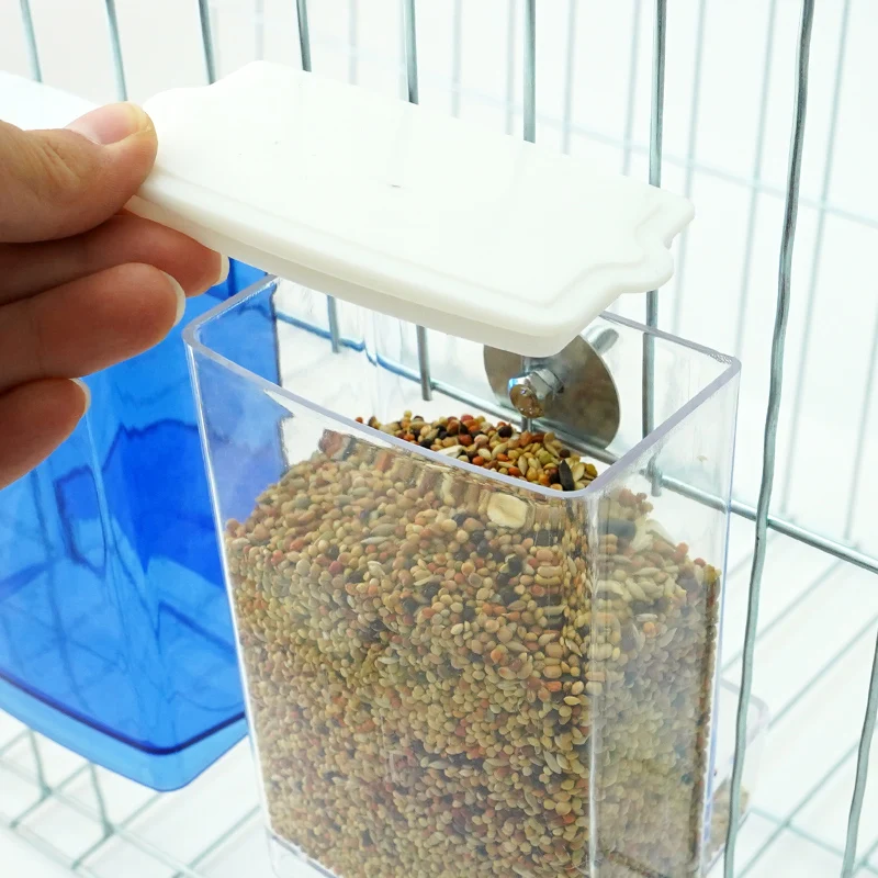 Caja de alimentación para loros y pájaros, dispensador de alimentos antisalpicaduras a prueba de polvo, alimentador de periquitos, jaula, tornillo, dispensador de alimentos, suministros para mascotas - imagen 3