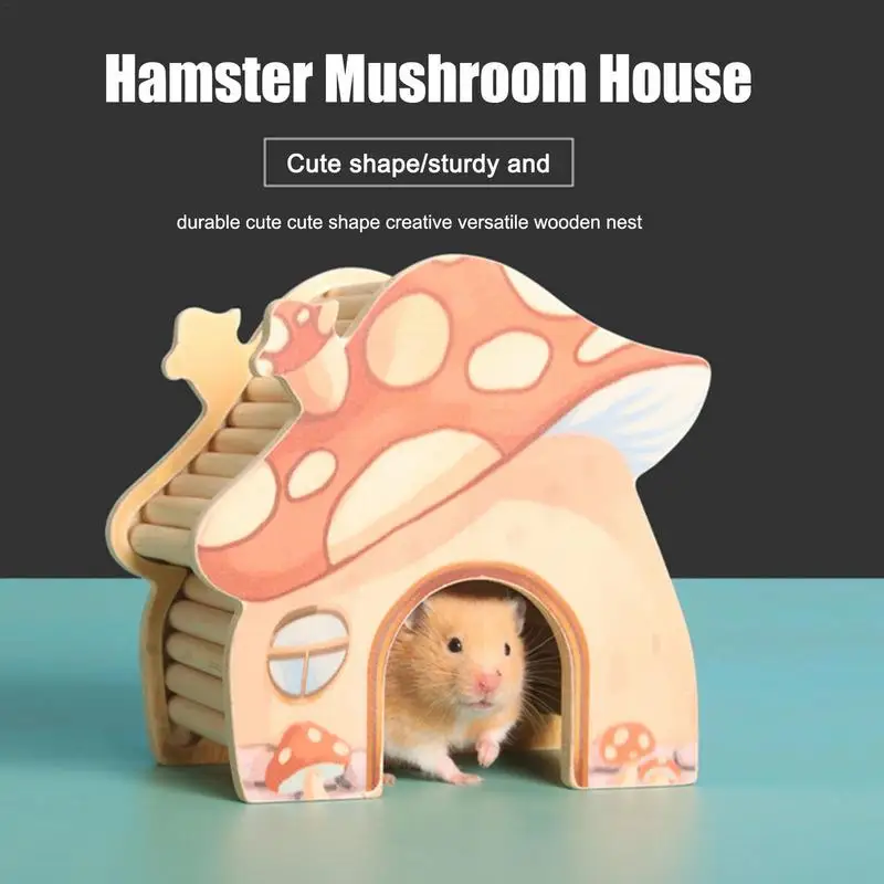 Escondite de conejillo de indias, jaula de laberinto de hámster, juguete de Animal con mano de obra fina y efecto decorativo, mantiene a las mascotas activas en seta Hou - imagen 3