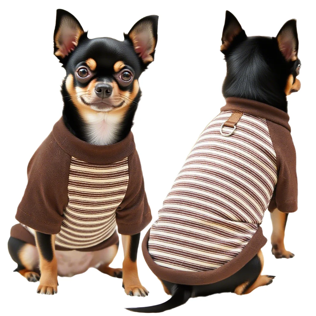 Sudaderas con capucha para perros pequeños, jersey a la moda para mascotas, abrigo a rayas para Chihuahua, ropa de invierno para cachorros, sudadera para perros Bulldog Francés - imagen 2