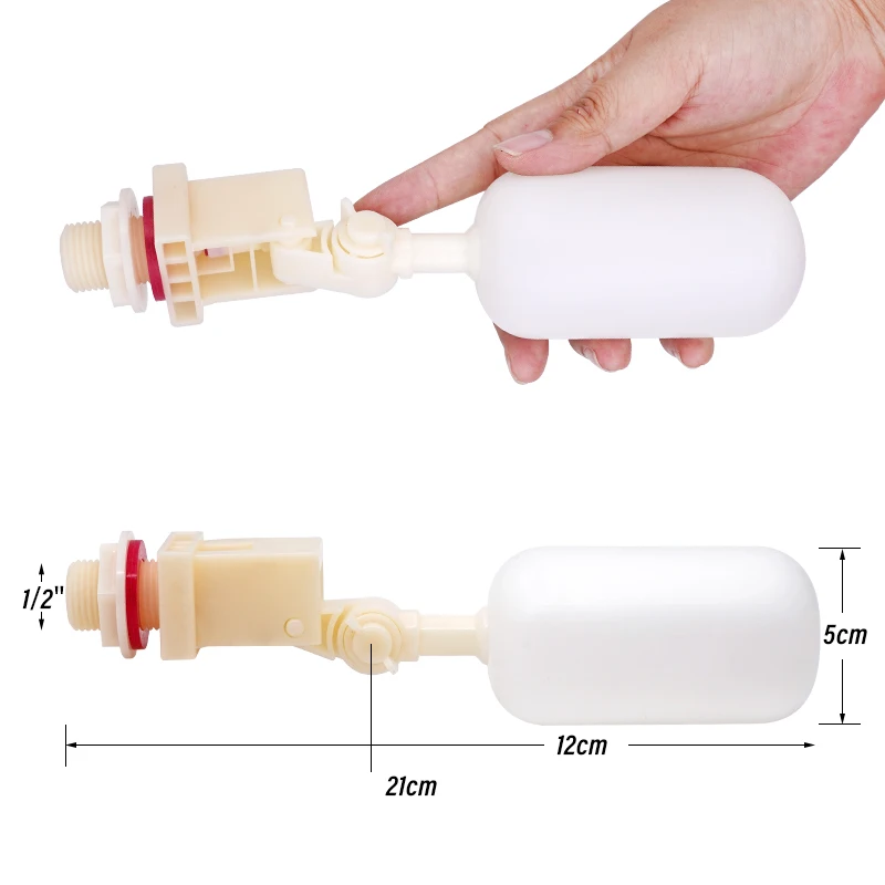 Válvula de nivel de agua de rosca macho de 1/2 pulgadas, válvula de bola flotante de torre, válvula de tanque, accesorios de válvula de nivel de agua para tanque de agua de cría de granja - imagen 5