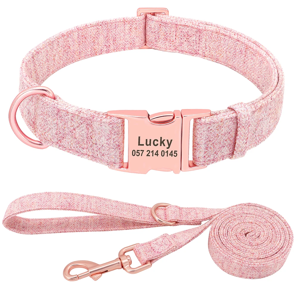 Collar de nailon personalizado para perro pequeño, mediano y grande, identificación con nombre grabado, ajustable, Chihuahua, Pitbull - imagen 2