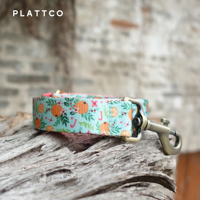 PLATTCO-Collar de poliéster para mascotas, correa con estampado de colores contrastantes, conjunto de Collar para gatos con transferencia de calor, color naranja, paraíso PDC366 - imagen 3