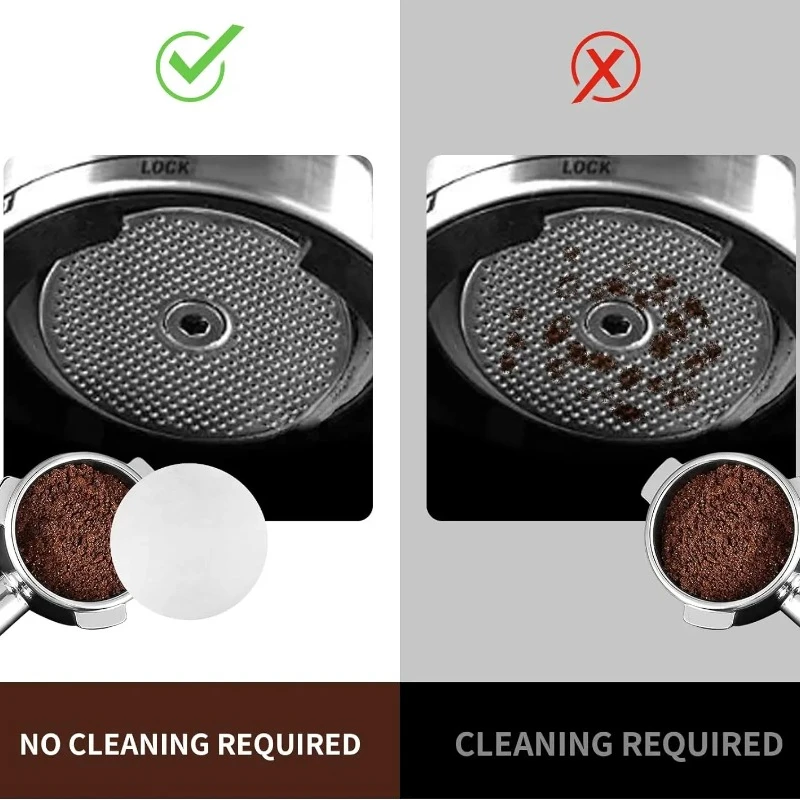 Filtro de papel de café de 500 Uds., filtro de café expreso sin blanquear de 58mm, papel portátil de pantalla Compatible con Breville Barista, Mr