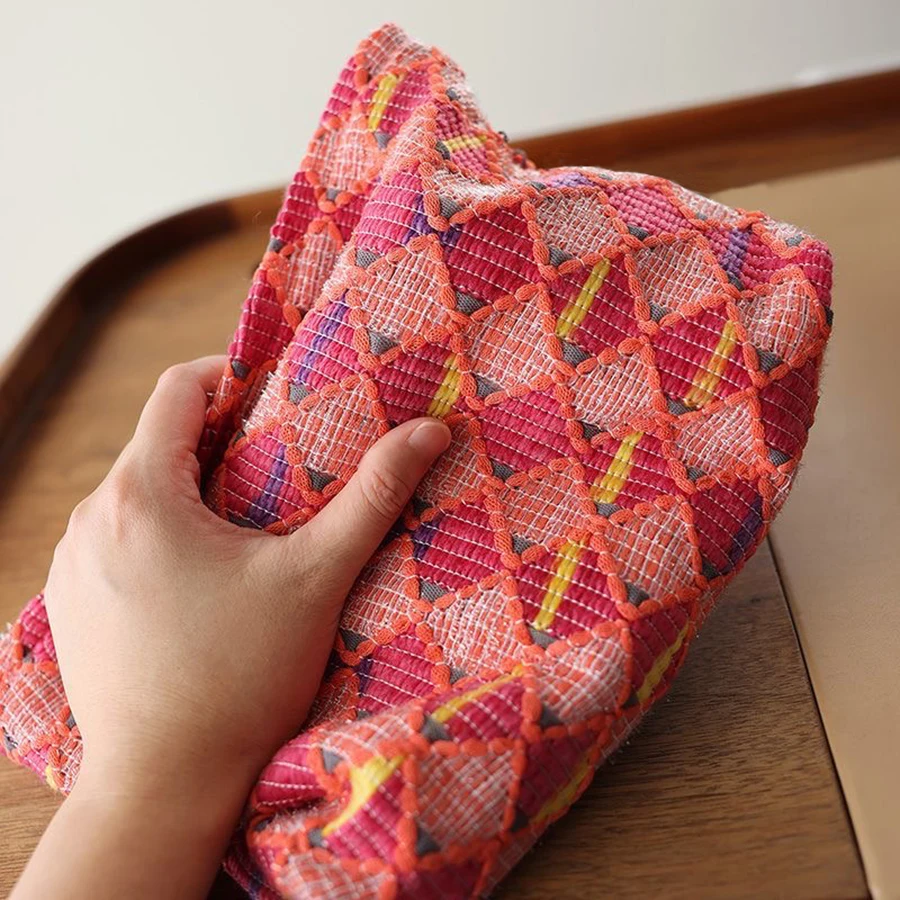 Bolsa de cosméticos con cremallera de gran capacidad a la moda con rejilla de diamantes rojos, regalo de cumpleaños, regalo de Año Nuevo, bolsa de almacenamiento para mujer, bolsa de aseo de viaje - imagen 3