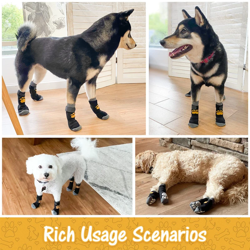 Benepaw-Calcetines antideslizantes ajustables para perro, Protector de pata suave para cachorro, Control de tracción interior, desgaste en el suelo - imagen 2