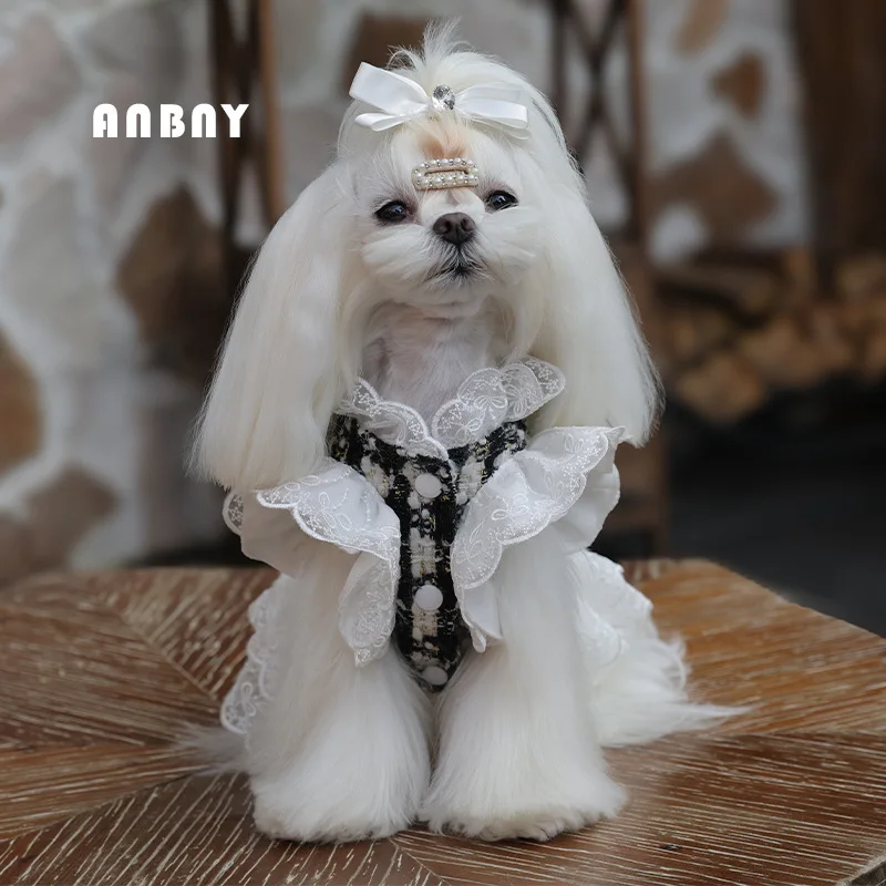 Vestidos de princesa para perros de buena calidad, disfraz de mariposa para niñas, ropa para perros pequeños, ropa de lujo para mascotas, traje maltés - imagen 4