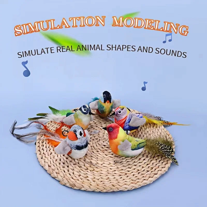 Juguetes interactivos para gatos, pájaro volador, juguete para gatos, alas batientes, hierba gatera, juguete para gatos, juguetes para gatitos activados por tacto con pluma - imagen 2