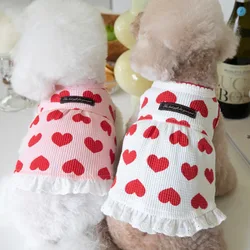 Vestido sin mangas para perros pequeños con estampado de amor
