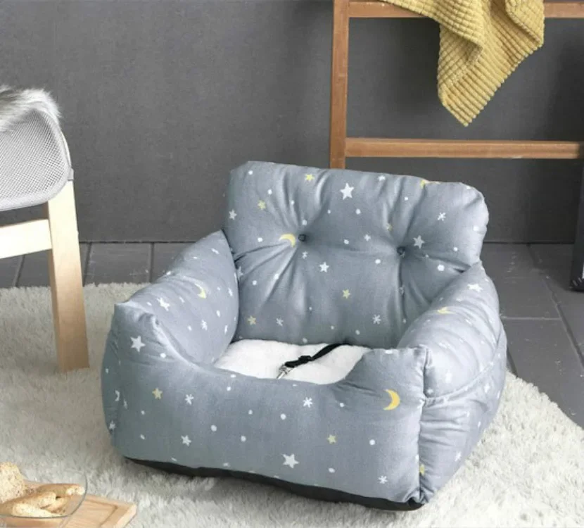 Funda de asiento de coche portátil para perro, sofá cama para perros pequeños, accesorios para perros, alfombrilla de peluche, suministros para cachorros, Invierno - imagen 4