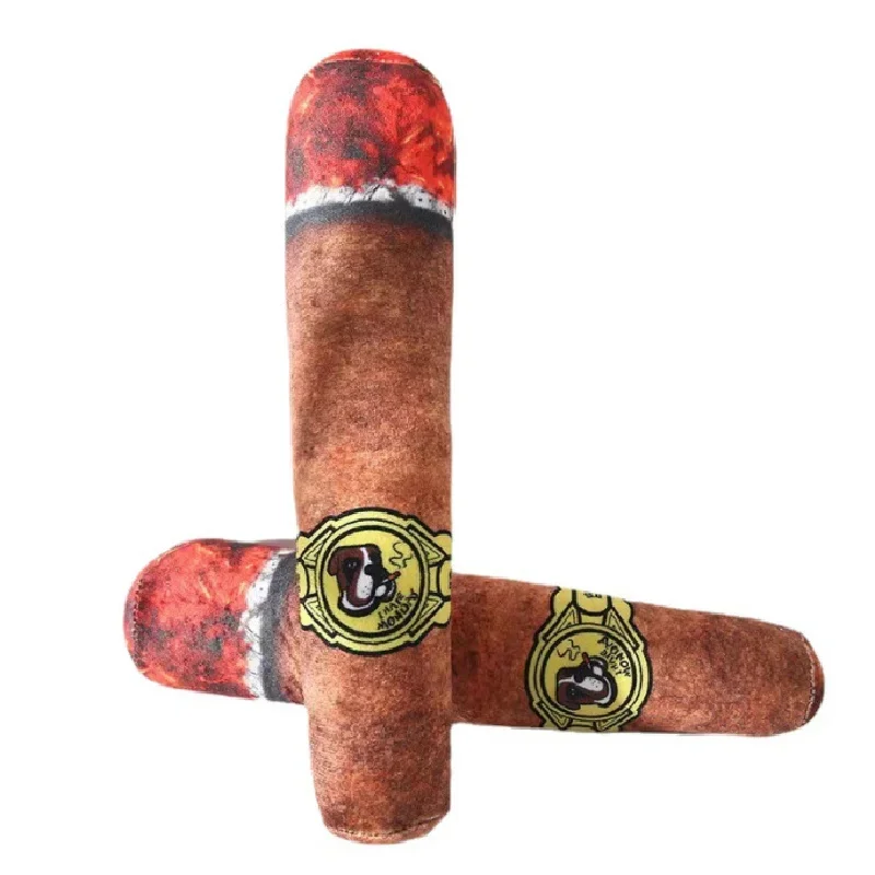 Juguete con sonido Popular para perro, simulación naranja de cigarro, juguete de peluche para mascotas, 25x6x4cm, bonito juguete chirriante para perro, bonito juguete de entrenamiento - imagen 5