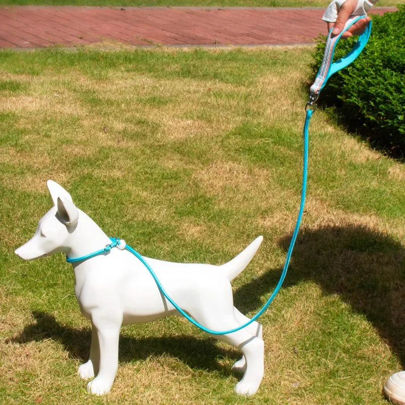 Correa para perro, correas de cadena P para caminar para perros, correa ajustable para perros, correas para perros con cadena P de nailon, entrenamiento para cachorros, cuerda de 150cm para cachorros de mascotas - imagen 2