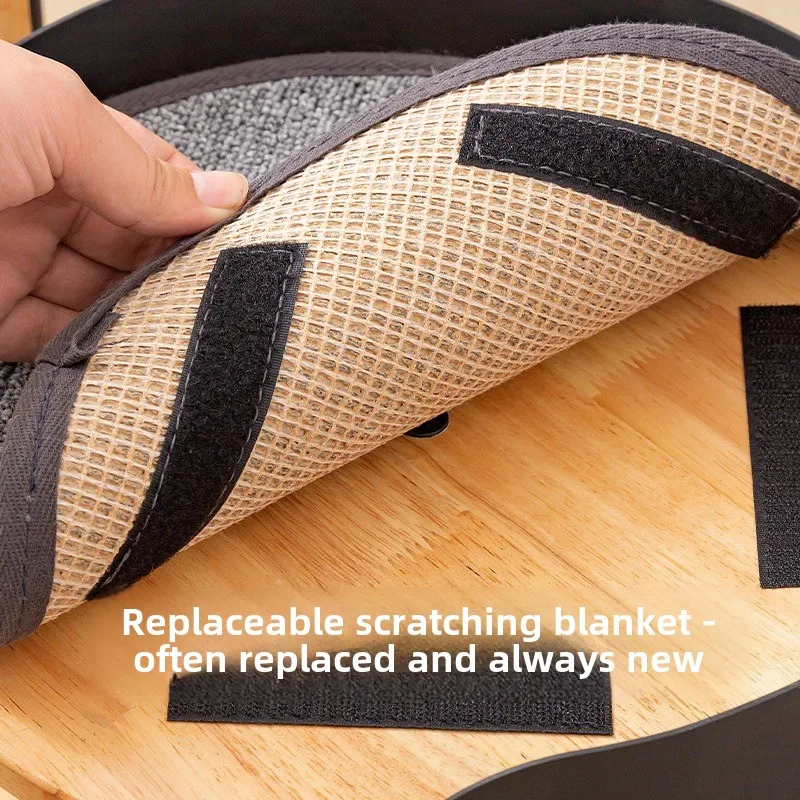 Nido para gatos semicerrado de hierro y madera maciza, marco de escalada, rascadores de goma para mascotas, suministros de juguete, alfombrilla para arena para gatos, productos para muebles - imagen 3