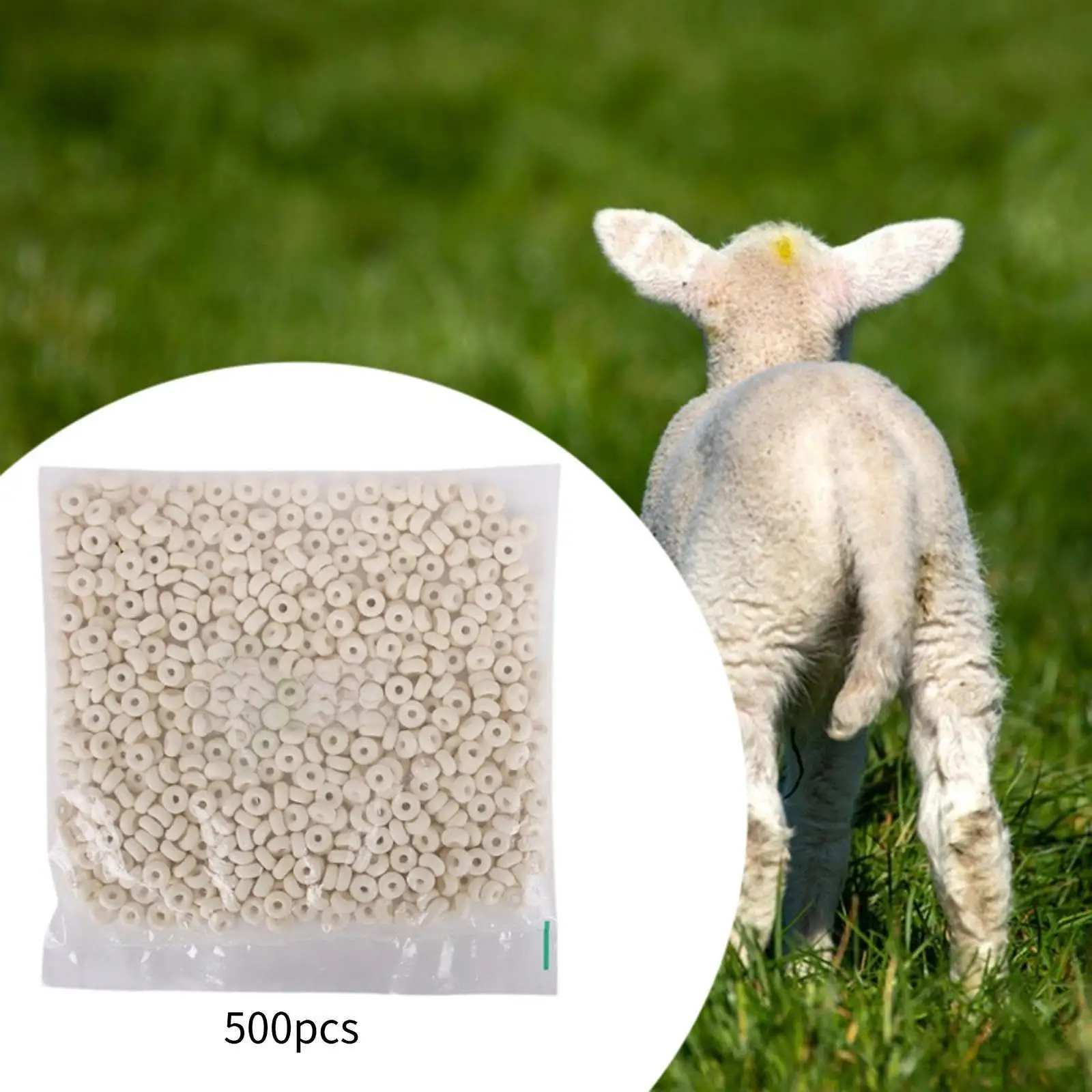 500x Castration Bands Rubber Castration Pliers Rings for Piglets Sheep Goats