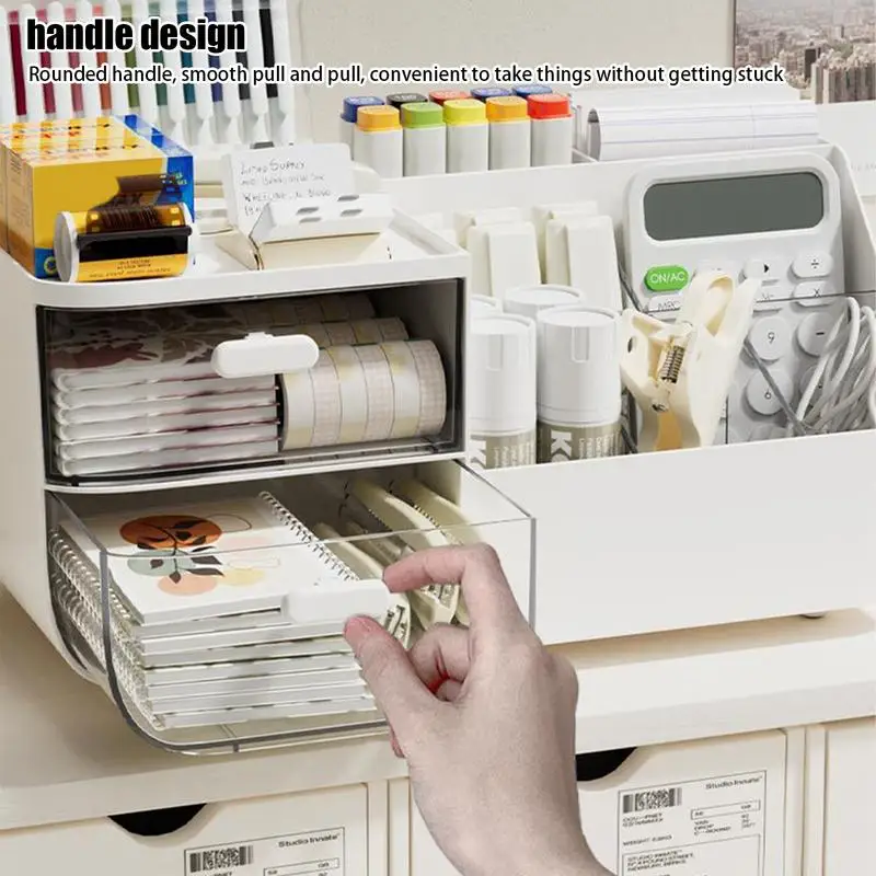 Organizador de almacenamiento de cosméticos con cajones, organizador de maquillaje, portalápices para escritorio, organizador de cosméticos - imagen 4